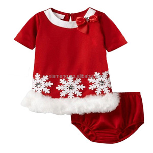Organic baby girls Christmas one piece boutique outfits children Christmas clothing for winter - Product Image 5