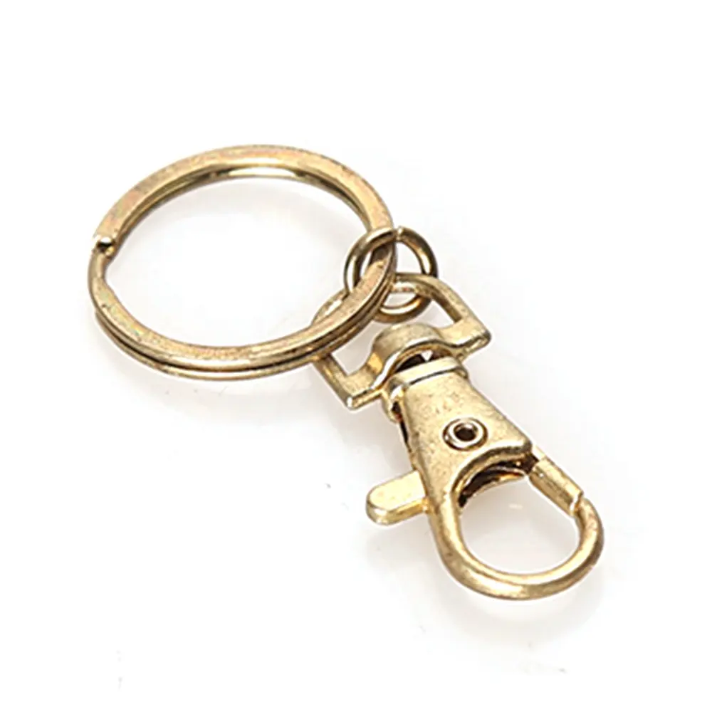 Different Plating Color Metal Key Chain with Swivel Snap Clasp Accessories for Custom Key Rings