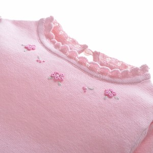 2017 Baby Girls Pink manga larga bordado moda corea del suéter hecho punto del <span class=keywords><strong>vestido</strong></span> - Product Image 4