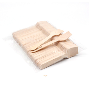 Cuchara de madera Biodegradable, cuchara desechable para helado y Yogurt - Product Image 2