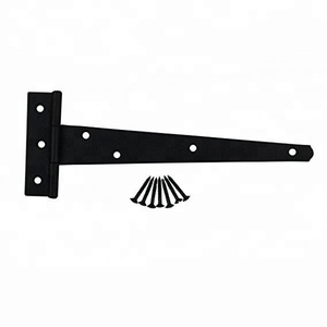 Charnière de fenêtre en fer forgé noir robuste, antirouille, en zinc, charnière décorative pour abri de jardin, charnière de porte, charnière à sangle - Product Image 1