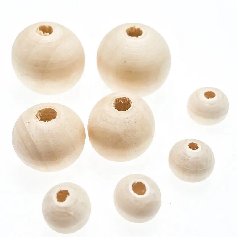 PH PandaHall 500pcs 10mm Natural Round Wooden Beads Assorted Round Wood Ball Loose Spacer Beads for DIY Jewelry Craft Making Home Decorations Party Decorations 