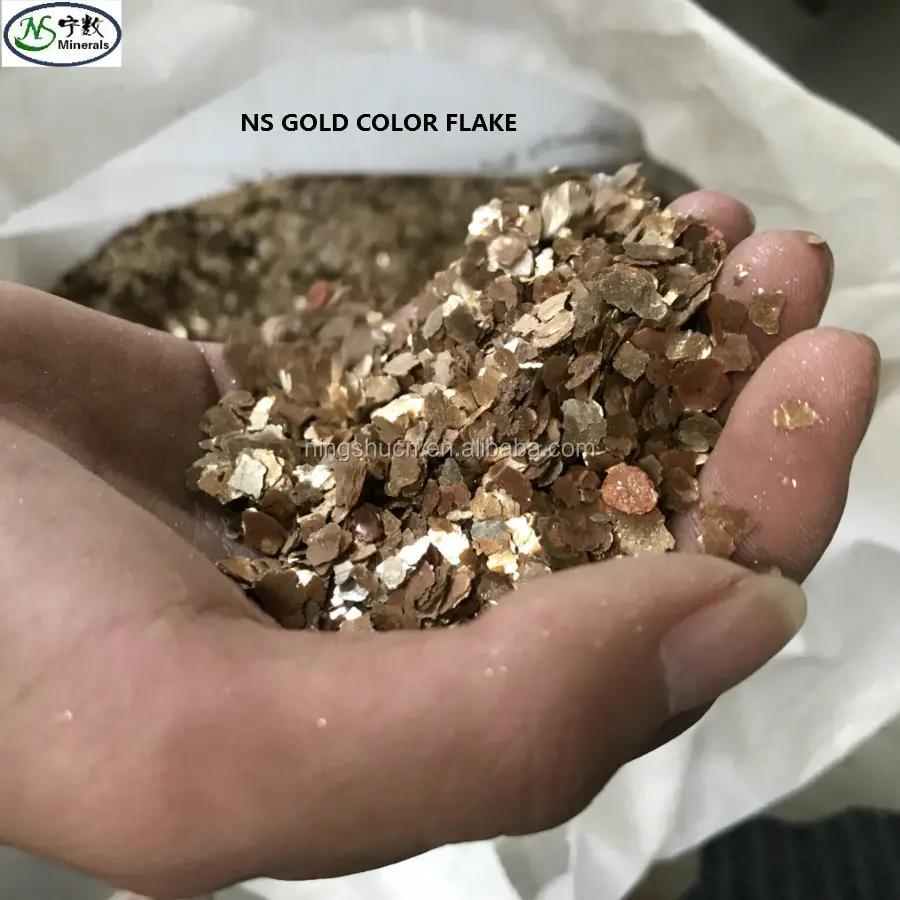 Pure Metallic GOLD Color Flake Mica rock chips for Epoxy Flooring