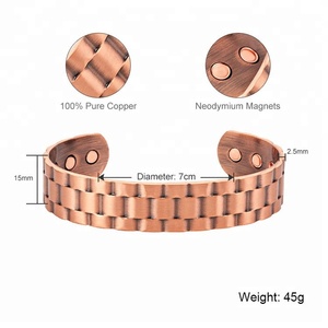 नवीनतम उच्च संचालित मैग्नेट गठिया दर्द राहत Mens शुद्ध तांबे चुंबकीय कंगन - Product Image 2