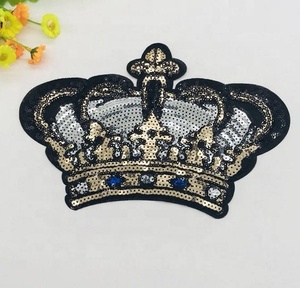 Pullu taç aplike bling yama payetli yamalar giyim için büyük pullu yama için ceket, T-Shirt, dekoratif yama - Product Image 3