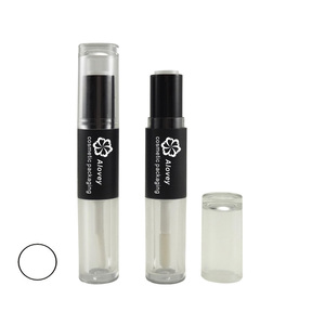 Durable plastic empty double head ended lipstick tube and lipgloss tube