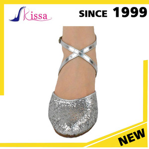 Venta caliente brillo de plata Materail de salón de los altos talones mujeres <span class=keywords><strong>zapatos</strong></span> de <span class=keywords><strong>baile</strong></span> de Salsa Made In China - Product Image 4