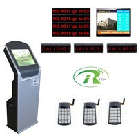 Distributeur de billets noir avec support au sol, machine à affichage LED, système de files d'attente pour le client, équipement pour caisse électronique