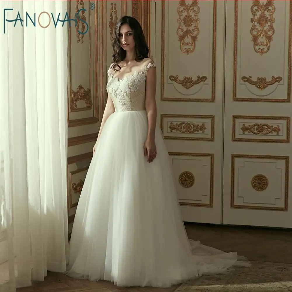 RUOLAI ASWY31 gerçek örnek kapalı omuz prenses kristal düğün elbisesi