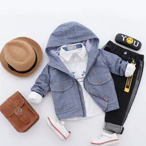2018 del commercio all'ingrosso kdis ragazzi giacca cappuccio per 2-7 anni di età i bambini abbigliamento semplice cappotto - Product Image 1