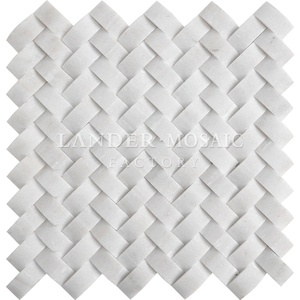 <span class=keywords><strong>Carrelage</strong></span> de mosaïque en marbre blanc pur, vue 3D, pierre murale extérieure, mosaïque - Product Image 1