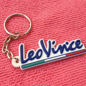 Logotipo recortado Llavero de goma de PVC 3D, logotipo de marca Llavero de goma de silicona