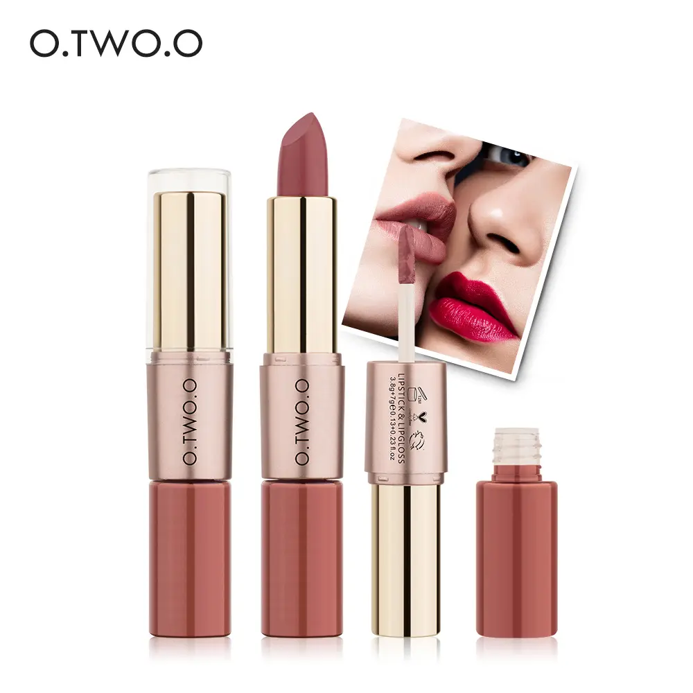 O.TWO.O Best Selling Hot Chinese Products 12 Colors 2 in 1 Matte Lipstick Lip Gloss