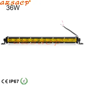 超瘦的黄色白色洪水点12v 13英寸36w越野单排led灯条卡车