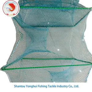 Sıcak satış 380d/6ply yeşil balık tuzak Hdpe Hdpe büyük duvar balık kafesi katlanabilir balık kafesi