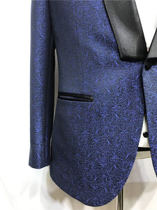 Set da sposa stampato personalizzato SEDBOJ per uomo giacca blu e pantaloni neri abiti da festa lunghi per sartoria e occasioni - Product Image 6
