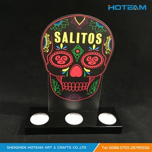 Exhibidor de Acrílico <span class=keywords><strong>SALITOS</strong></span> para 3 Botellas, Barra de Luz, Exhibidor de Mostrador, Soporte para Mancave - Product Image 3