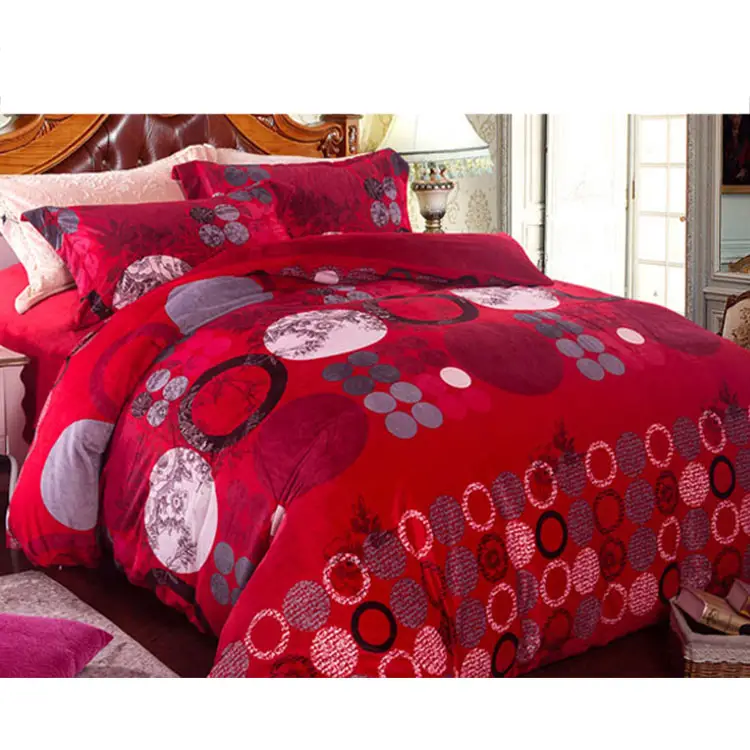 Factory Wholesale price 100% polyester printing red flannel one ply blanket