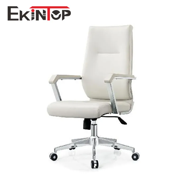 Ekintop Fancy design white color leather office chair ergonomic executive head boss office chair