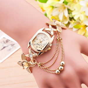 Pretty Fashion <strong>Bracelet</strong> Watch Gold <strong>Bead</strong> Chain Tassels Watches - Product Image 3