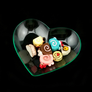 Plato suave con forma de corazón para postre, plato transparente para postre - Product Image 4