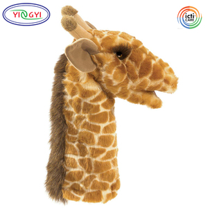 D373 bán buôn ODM OEM dài cổ bé giáo dục đạo cụ con hươu cao cổ con rối đồ chơi sang trọng động vật rừng sang trọng con hươu cao cổ tay con rối - Product Image 4