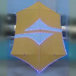 custom kite led lighting kite rokkaku kite with flying string and reel