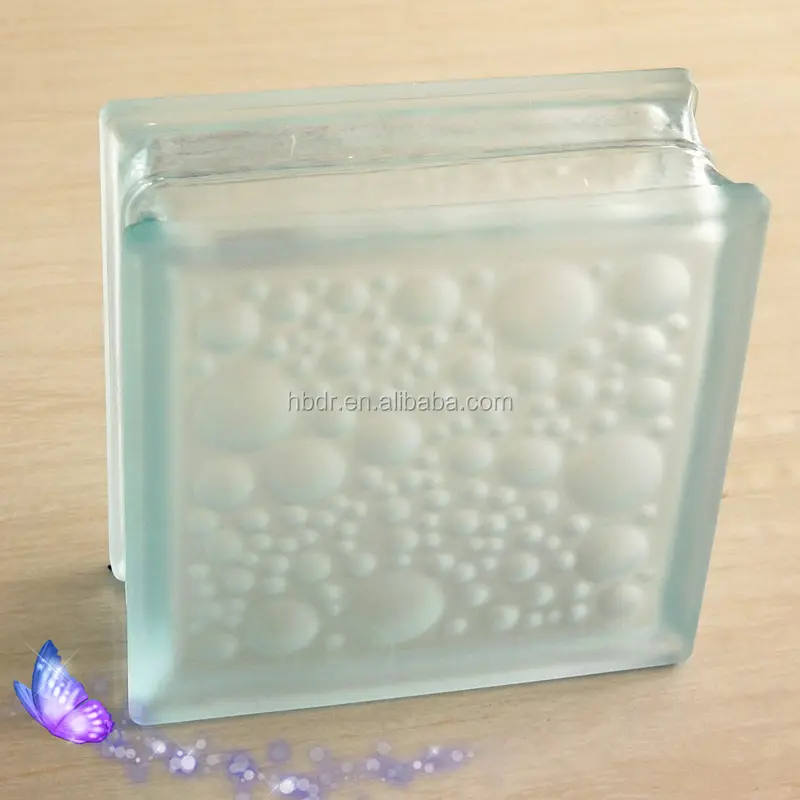 Bloque de vidrio de espuma hueca acrílica, ladrillo de vidrio reciclado de colores, 190*190*80mm, proveedor de China
