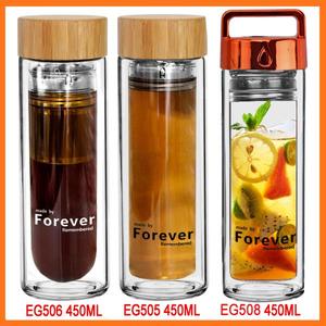 Comercio al por mayor Ecológico Bpa Libre Oem/Odm Alto Vidrio Borosilicato taza de Té Personalizada Botella Con tapa De Bambú funda de <span class=keywords><strong>neopreno</strong></span> - Product Image 1