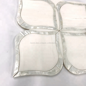 La estrella blanco mármol waterjet <span class=keywords><strong>mosaico</strong></span> mezcla la <span class=keywords><strong>baldosa</strong></span> <span class=keywords><strong>mosaico</strong></span> de la cáscara - Product Image 5