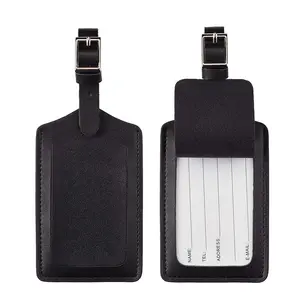 Leather Luggage Bag Case Tags Luggage Tag Travel Suitcase Leather Label Tag Identify Card Holder