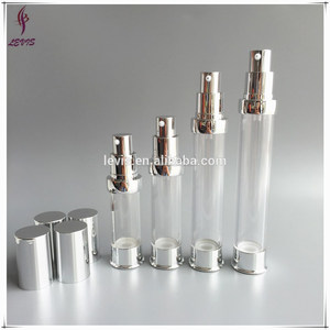 Plástico claro airless bomba de la loción con tapa de plata - Product Image 4