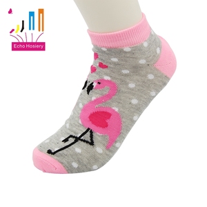 OEM/ODM Bonne Qualité Belle Rose flamingo d'été imprimé femmes low cut chaussettes - Product Image 3