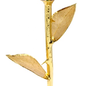 24 k Oro guarniti viola Rosa con foglia oro Fidanzata Regalo 24 k Oro Placcato Naturale Rosa Per San Valentino, regali di giorno della madre - Product Image 4
