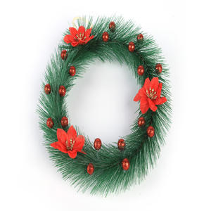 Guirlande de Noël pour porte d'entrée Guirlande décorative Berry & <span class=keywords><strong>Evergreen</strong></span> avec variantes de décorations de feuilles rouges - Product Image 2