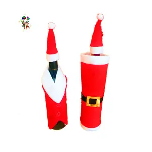 Cheap Non Woven Felt Funny Christmas Party Favor Fabric Knitted Wine Bottle Covers HPC-2994