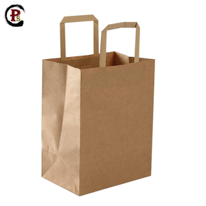 Personalizado biodegradable grasa marrón prueba kraft restaurante papel con cuerda de mango para almorzar comida - Product Image 1