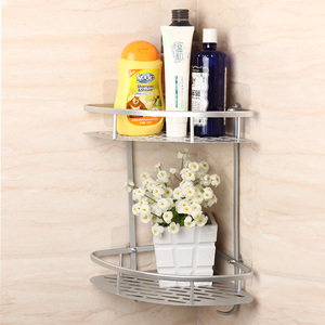 Support d'angle de salle de bain en <span class=keywords><strong>aluminium</strong></span> à deux niveaux Offre Spéciale étagères pour le rangement de la <span class=keywords><strong>cuisine</strong></span> Caddy de douche au fini brossé - Product Image 3