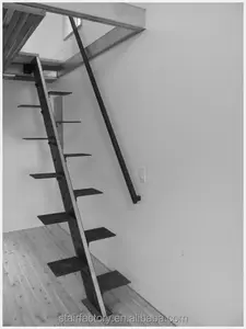 Einfache stahl treppen, dachboden treppen, stepping links und rechts treppen, L-488