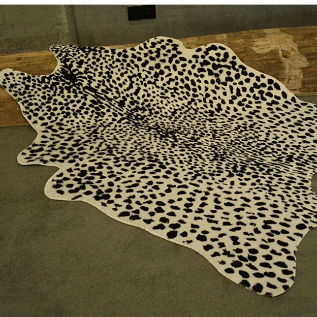 눈 표범 인쇄 깔개 가짜 모피 표범 숨기기 깔개 동물 인쇄 카펫