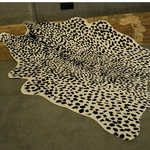 Tapis imprimé léopard de neige en fausse fourrure, accessoire cache-peau, d'animal,