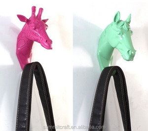 polyresin cavallo colorato lucido testa del gancio a parete decoartion - Product Image 4