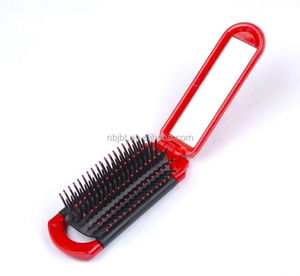 Custom Pocket Comb Mirror Travel Foldable Mirror with Brush Promotional Plastic Product