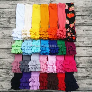 Tripe Ruffle Pants Matching Girls Trouser Kids Spring Summer Wholesale Girls Print Pants