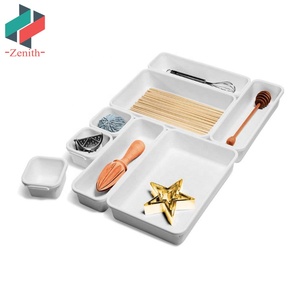 Boîtes de rangement multi-usages en plastique durable et personnalisables, lot de 8, organiseurs de tiroirs emboîtables - Product Image 1