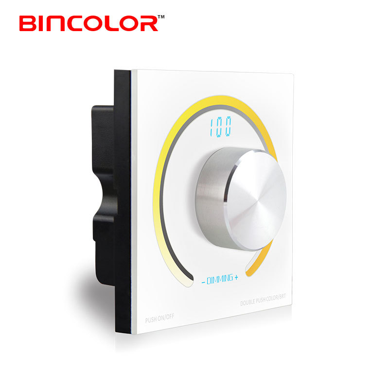 K2 DC 12V 24V digital display warm white led light dimmable color temperature led dimmer controller with rotary knob
