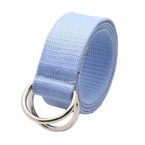 Cinture di cotone tinta unita con punte in metallo con fibbia a anello colorato in tela tinta unita alla moda - Product Image 5