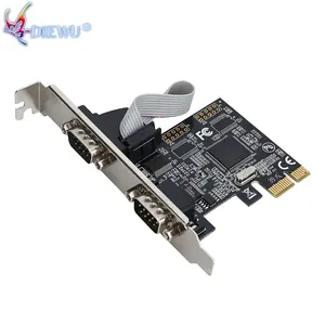 Diewu asix 9900 PCI express x 1 à 2 convertisseur série RS232 com carte