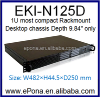 Châssis de montage en rack / boîtier de bureau le plus compact 1U, profondeur 9,84 pouces uniquement pour système MINI ITX EKI-N125D