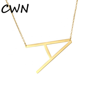 Fashion Jewellery Gold Plated <strong>Sideways</strong> <strong>Initial</strong> Letter D Women <strong>Necklace</strong> - Product Image 2